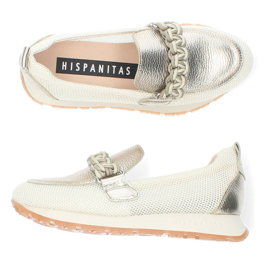 Beige/metallic sneakers - Image 6