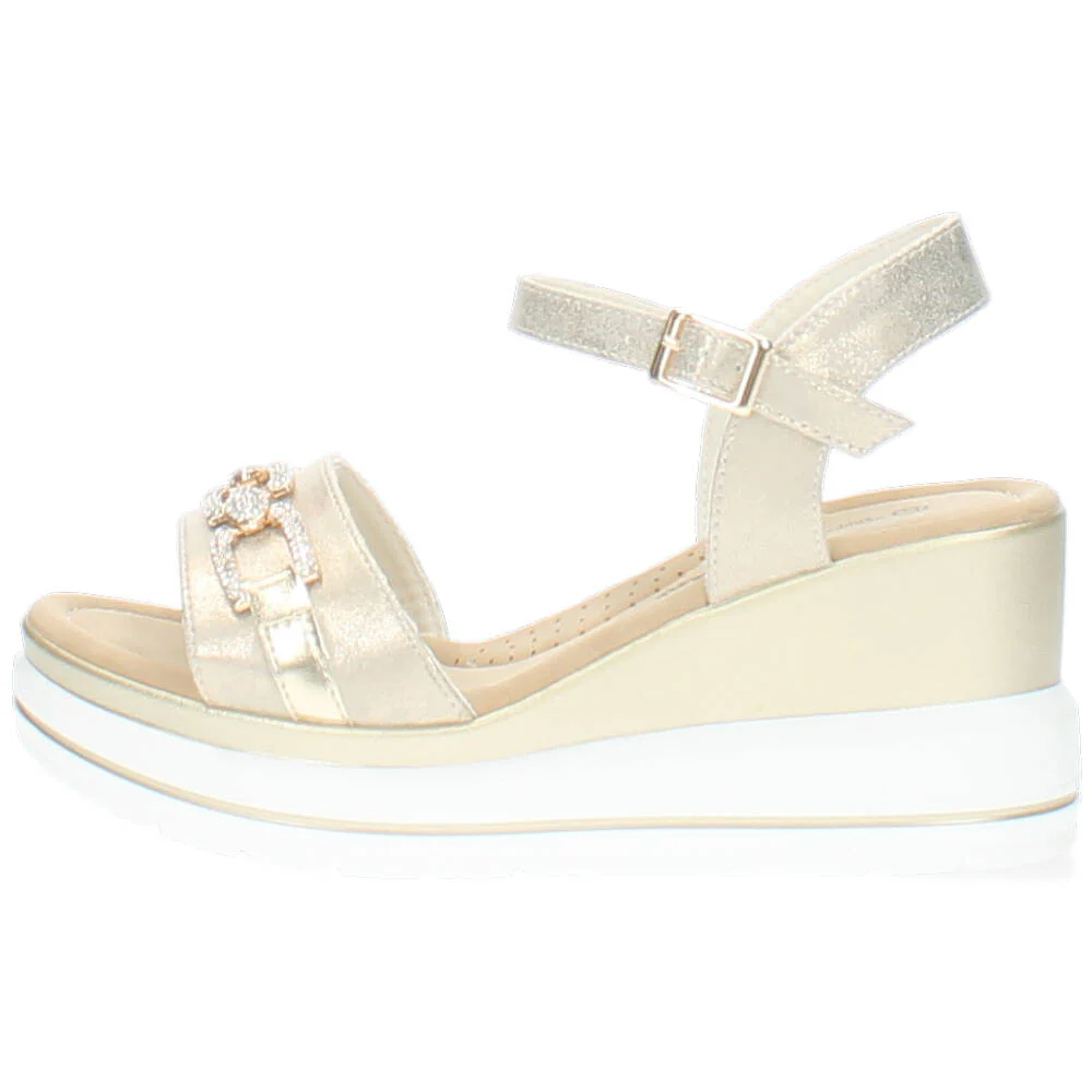 beige sandaal op sleehak - Image 2