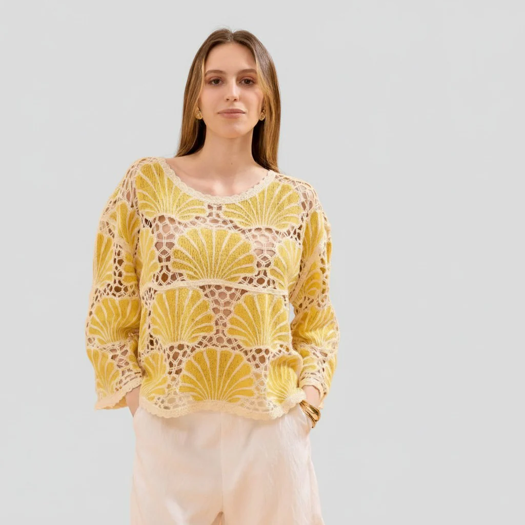 gele blouse