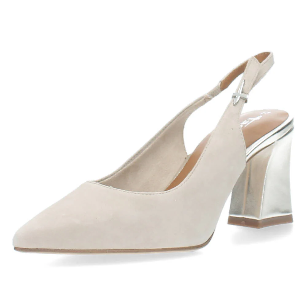 Grijs/beige slingbacks