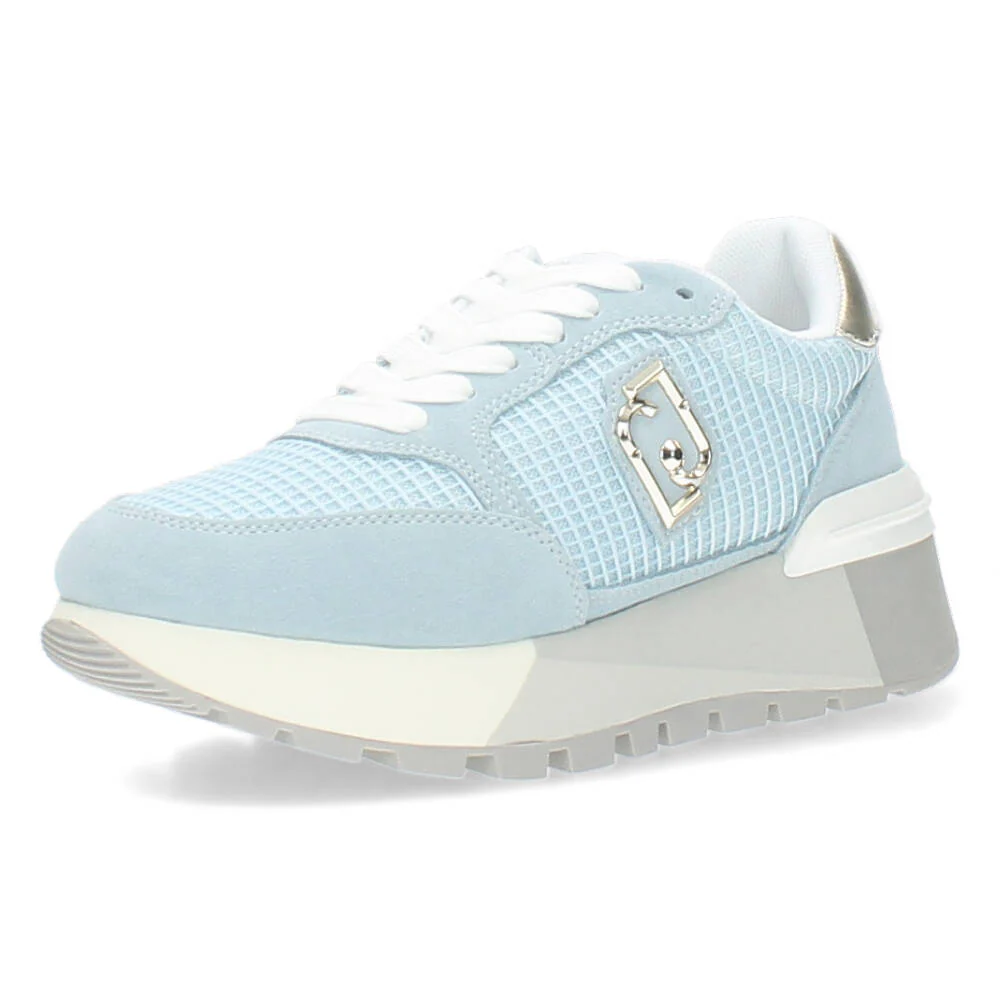 Lichtblauwe plateau sneakers