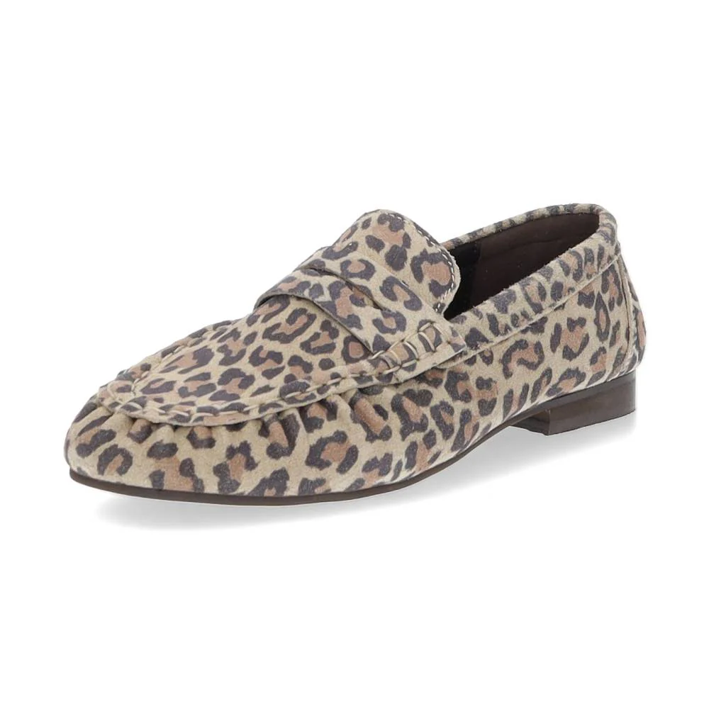 luipaardprint loafer