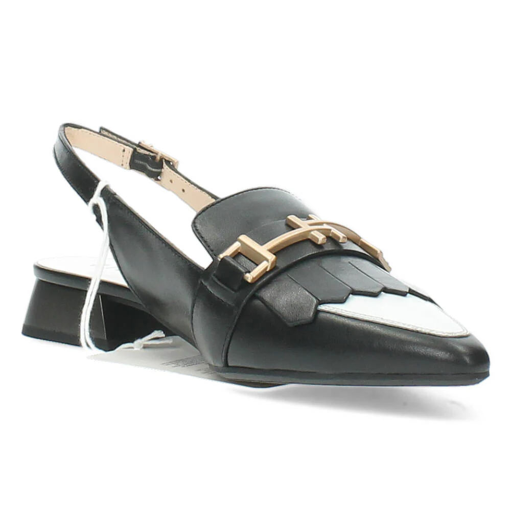 Zwart/Witte slingbacks - Image 4